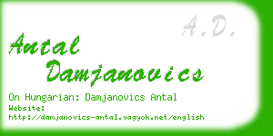 antal damjanovics business card